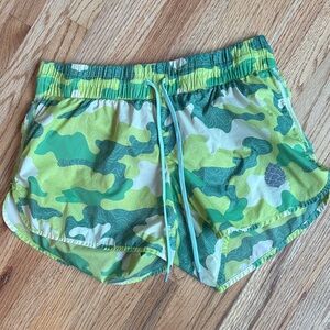 Stio small green camo Performance running Shorts